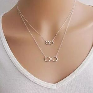 Jewelry - Double Infinity Multilayer Silver Necklace Jewelry - Double Infinity Multilayer Silver Necklace